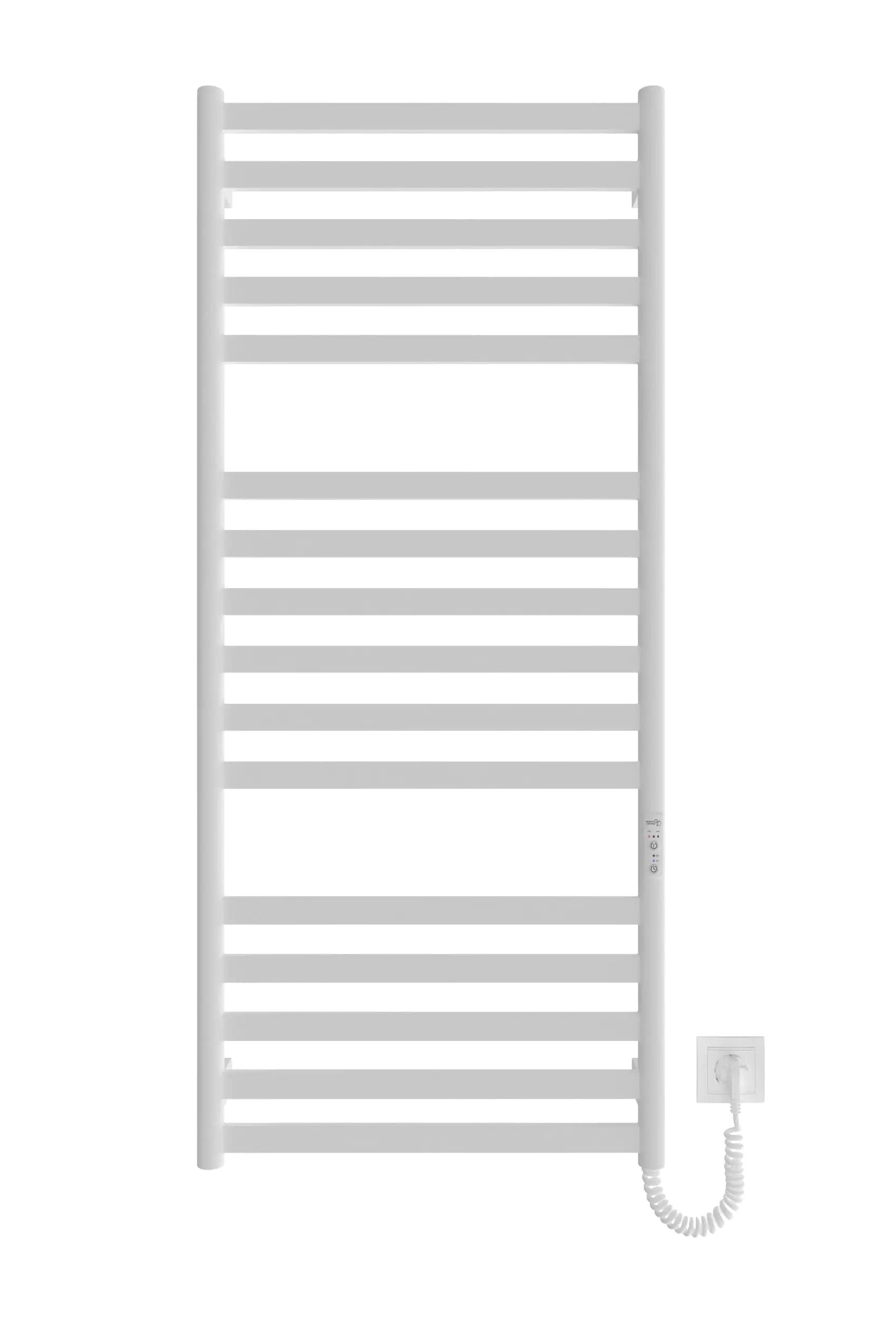 Radiateur Sèche-Serviettes Électrique Pour Salle De Bain Doré, Porte-Serviettes Électrique En Acier Inoxydable Avec Minuterie, Chauffe-Serviettes 115 W, 10 Barres Rondes Mural,Hardwired