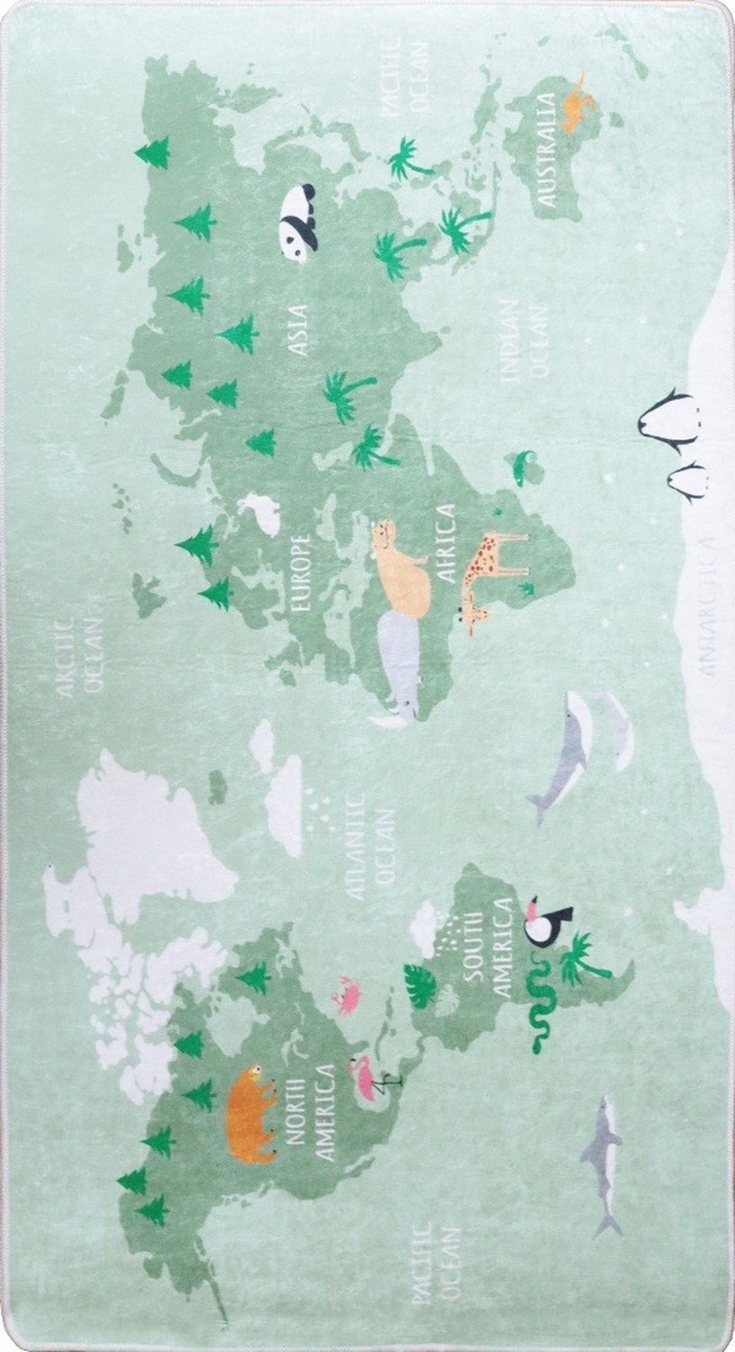 Tapete para crianças WORLD 80 x 150 cm - Verde - 5