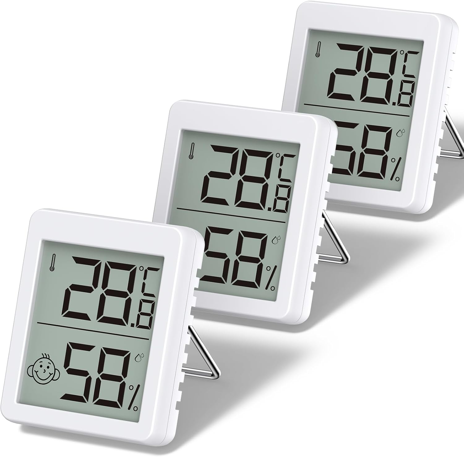 3x Mini LCD Termo-Higrometr Cyfrowy Wielopowierzchniowy Salon Sypialnia Dziecięca Biuro Lodówka