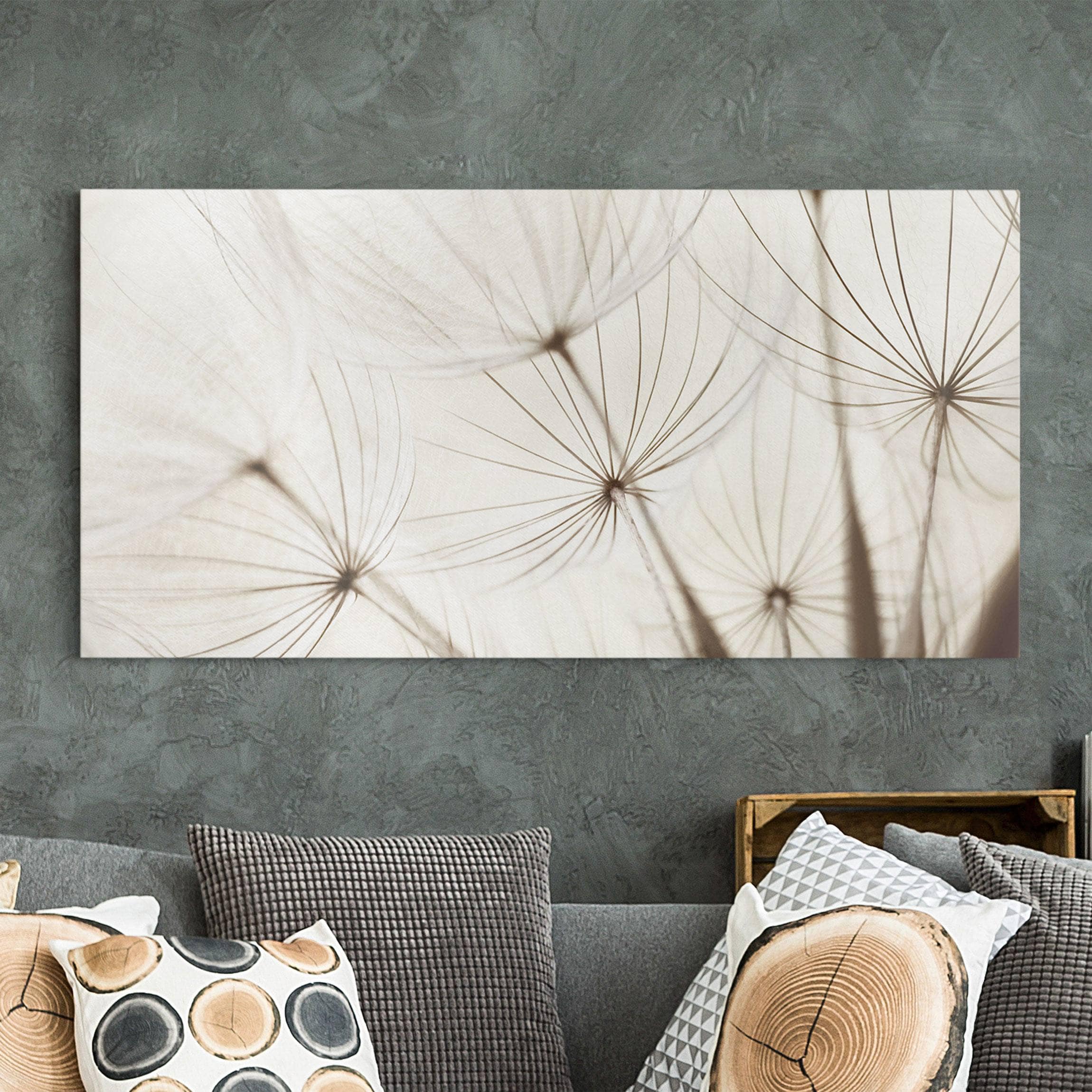 Lienzo cuadro en lienzo bastidor impresion en lienzo blanco botánica gramíneas fotografía 122 cocina dormitorio salón pasillo 80 x 40 cm