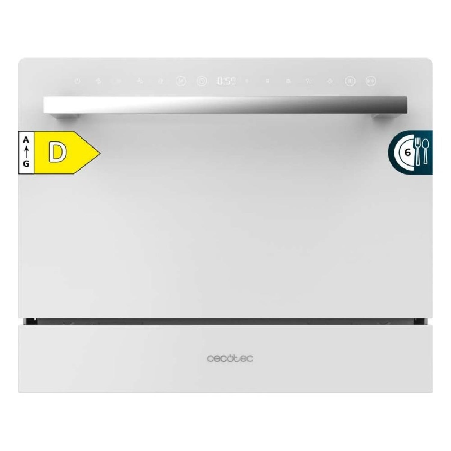 Cecotec Lavavajillas 6 Cubiertos Bolero Aguazero 2400 White Glass - Imagen 2