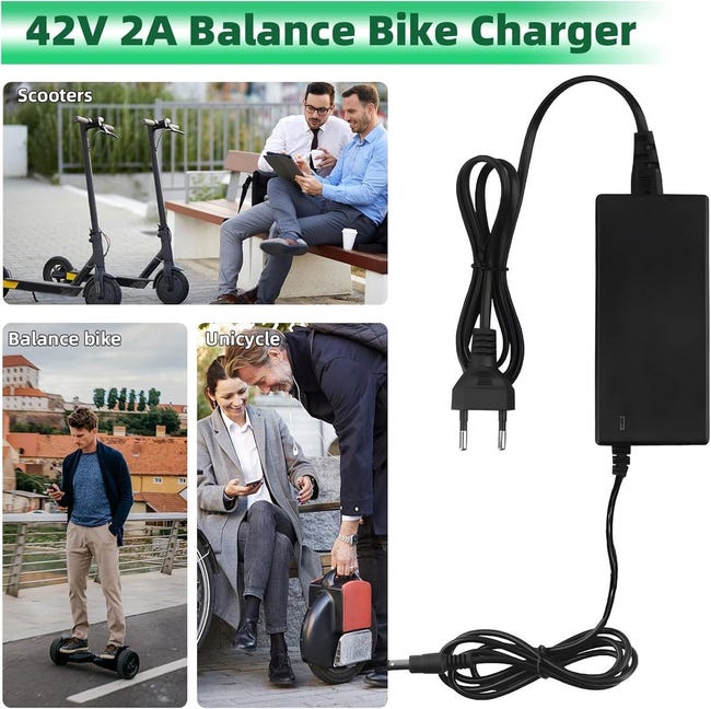 CJBIN Chargeur Trotinette Électrique 42V 2A Pour Xiaomi M365 - 4 Connecteurs Universels