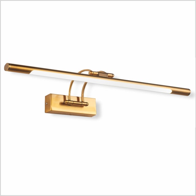 Applique LED pour éclairer les tableaux, LED 12W, style contemporain et élégant, lumière chaude 3000K, Or vieilli, articulée 65cm.