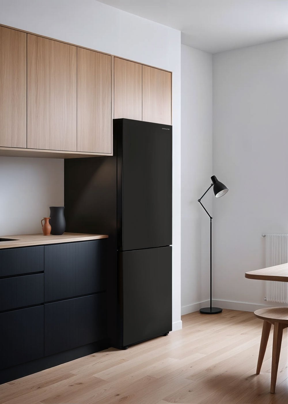 CREATE - FRIDGE STUDIO COMBI 231 - Chłodziarko-zamrażarka kombi 231 l No Frost - Noir