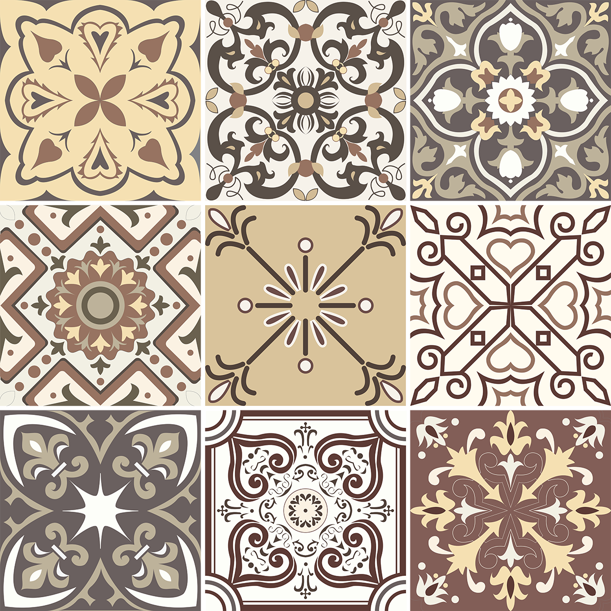 9 adesivi piastrelle di cemento pitigliano - Sticker adesivo - adesivi murali - 9stickers20x20cm - 2