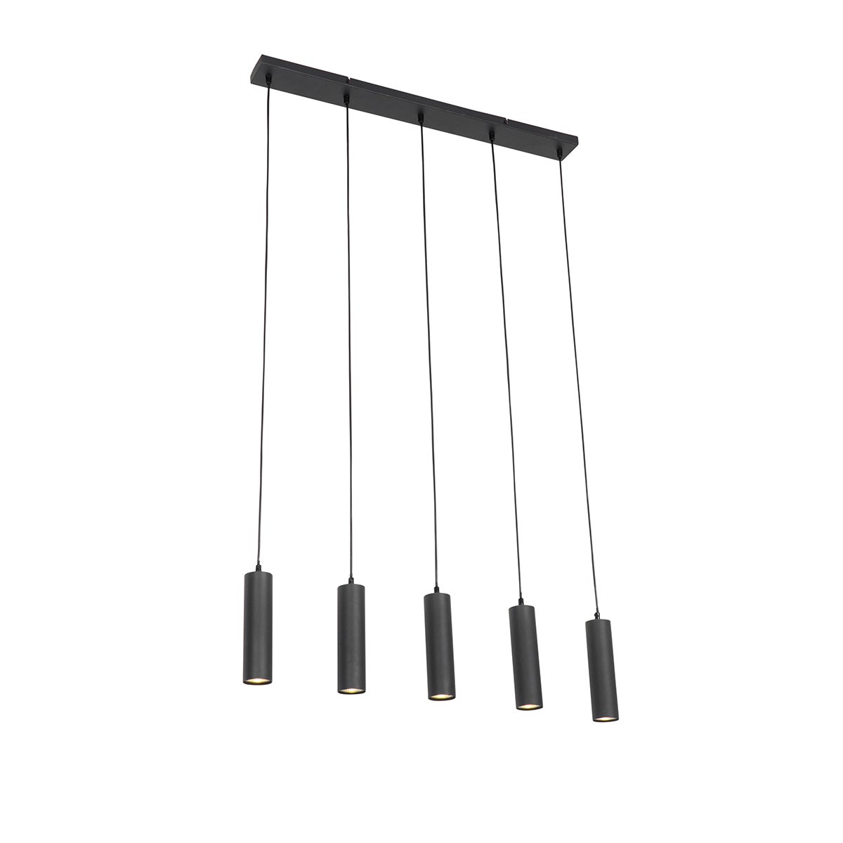 Qazqa nowoczesny lampa wisząca do stołu jadalnego inteligentny - Jeana - czarny, żarówkami LED 4.7 w zestawie, gu10, 2700k -