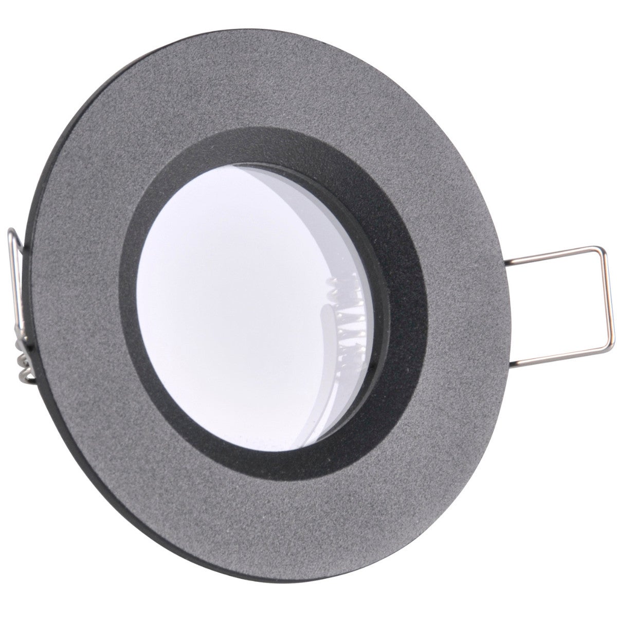 Oprawa sufitowa wpuszczana podtynkowa Boras czarna matowa 1xMR16x8W okrągła IP44 wym: 4 x 8 x 8 cm aluminium Polux