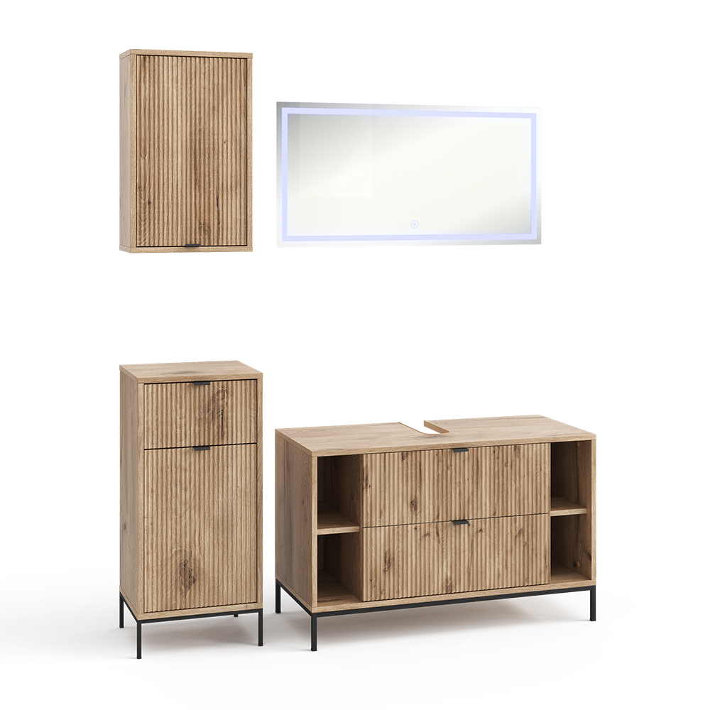 Vicco Zestaw mebli łazienkowych Eliza, Viking Oak, 4 części