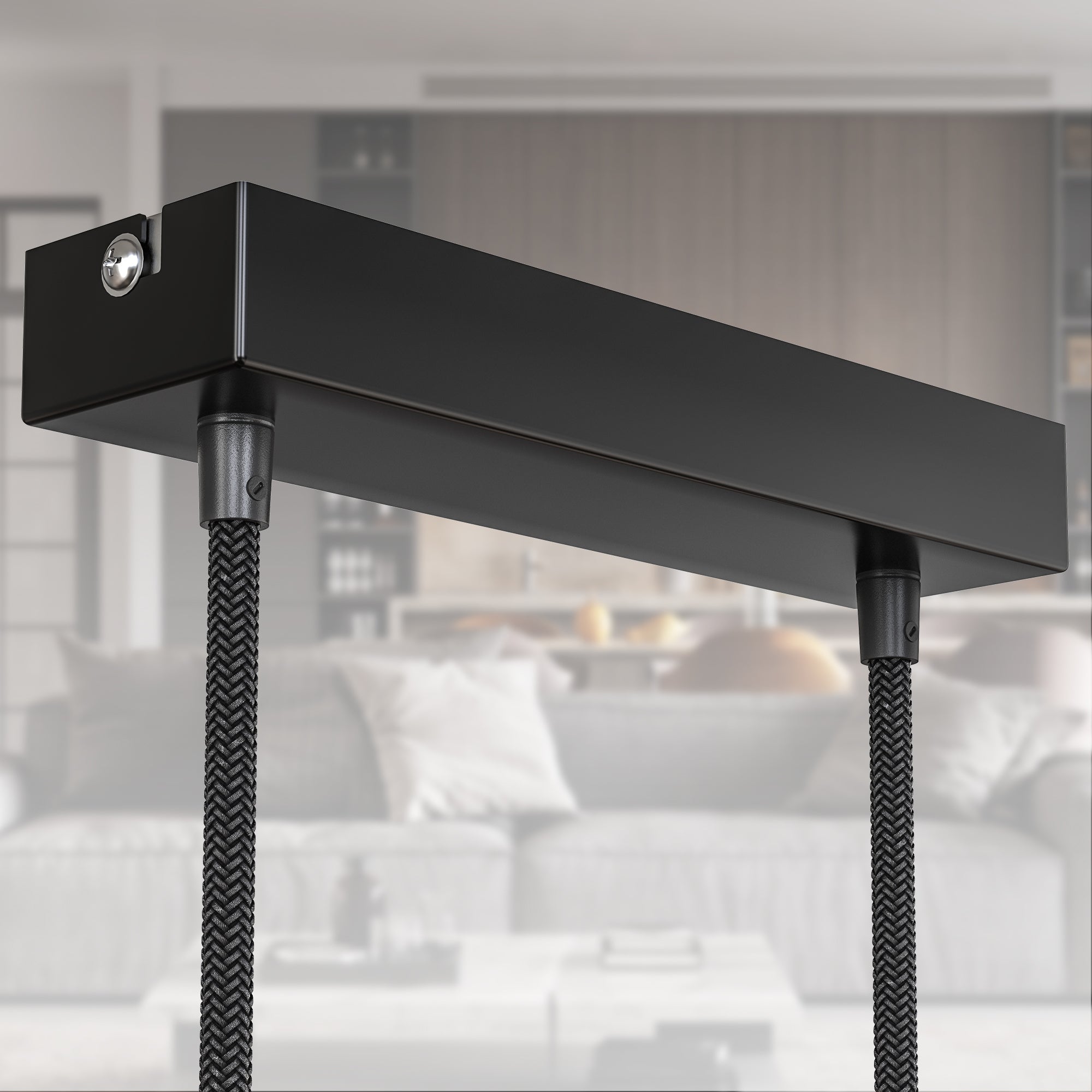 Suspensions à 5 lumières en bois et métal - 5x E27 sans ampoules - Câble textile - IP20 - B.K.Licht - 4