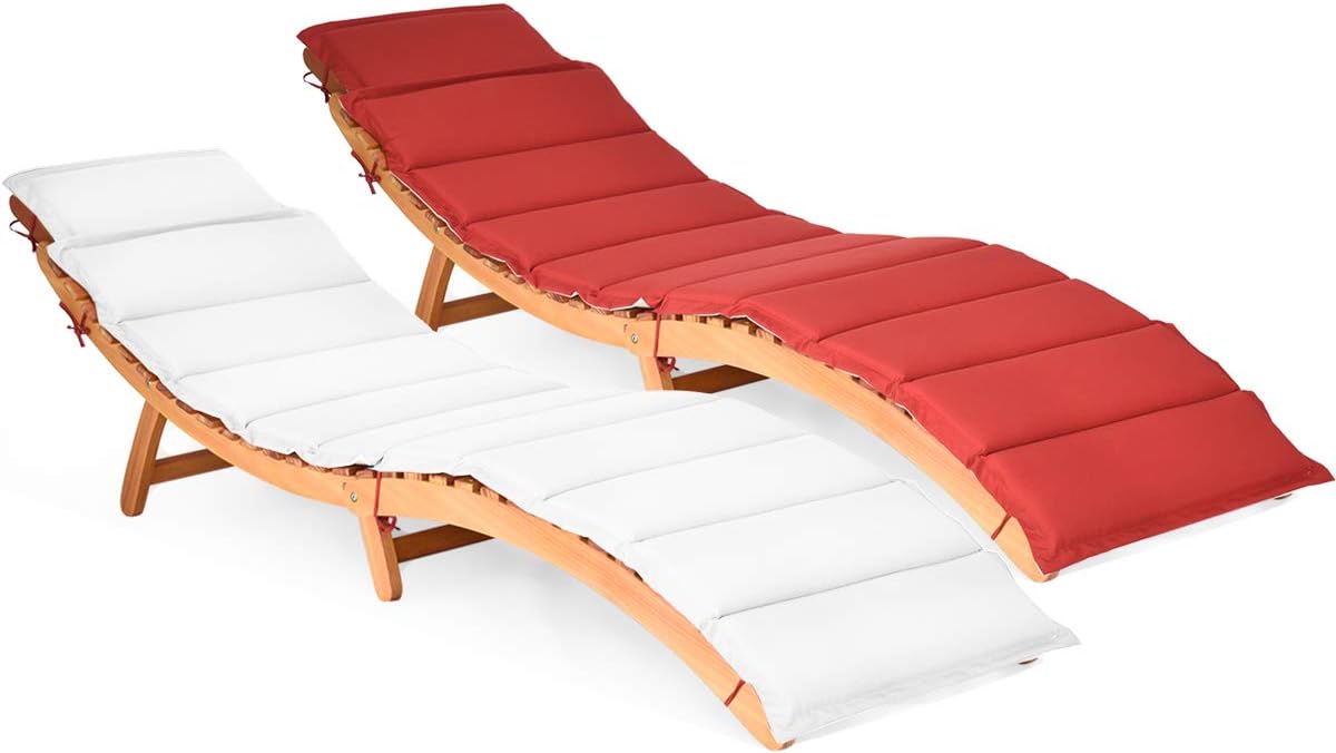 Leżak drewniany, składany leżak ogrodowy z nakładką i składanym zagłówkiem, ergonomiczny leżak na taras, do 180 kg, drewniany leżak do ogrodu,