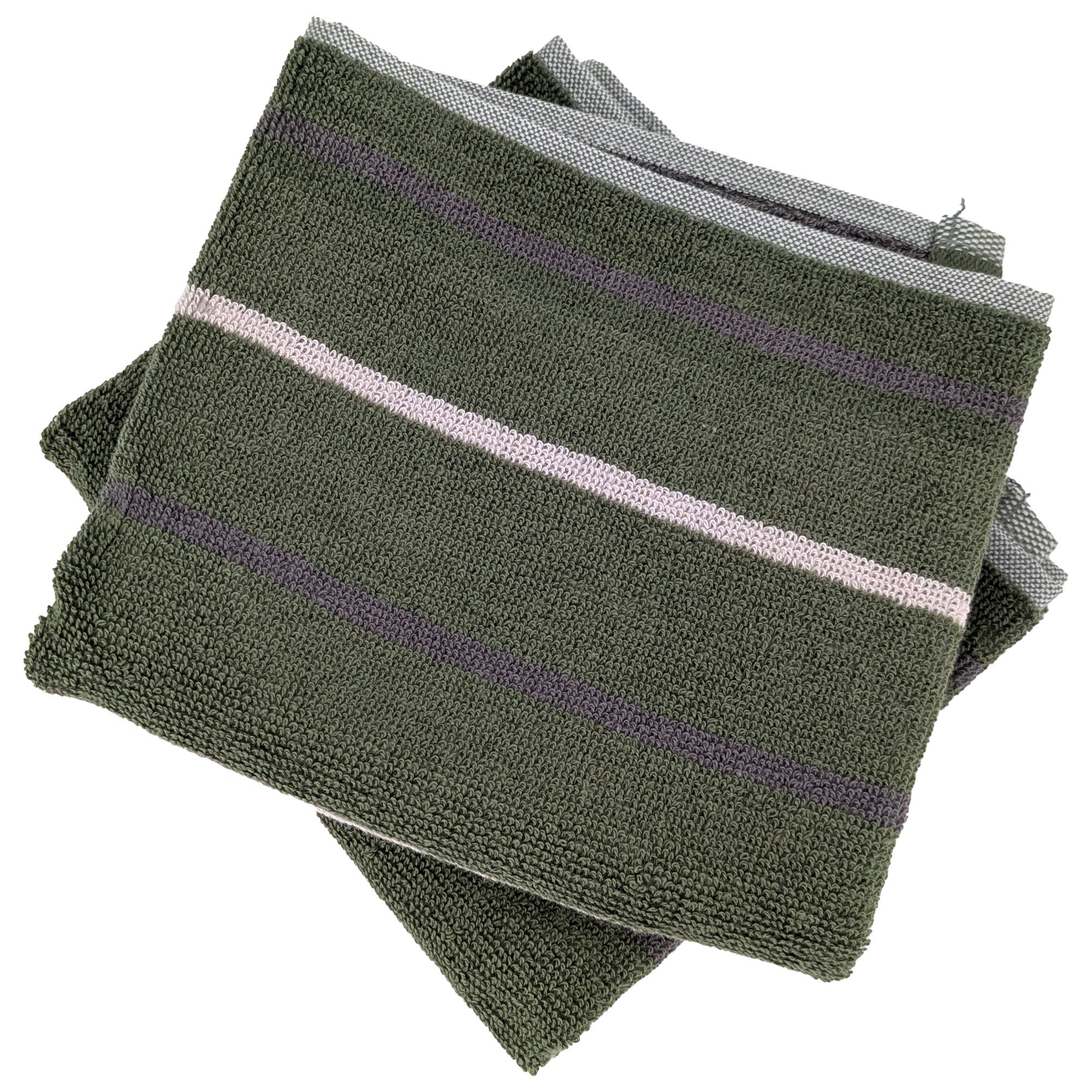 Lot De 2 Serviettes Invité 33x50 Cm RIBBON Vert | , Linge De