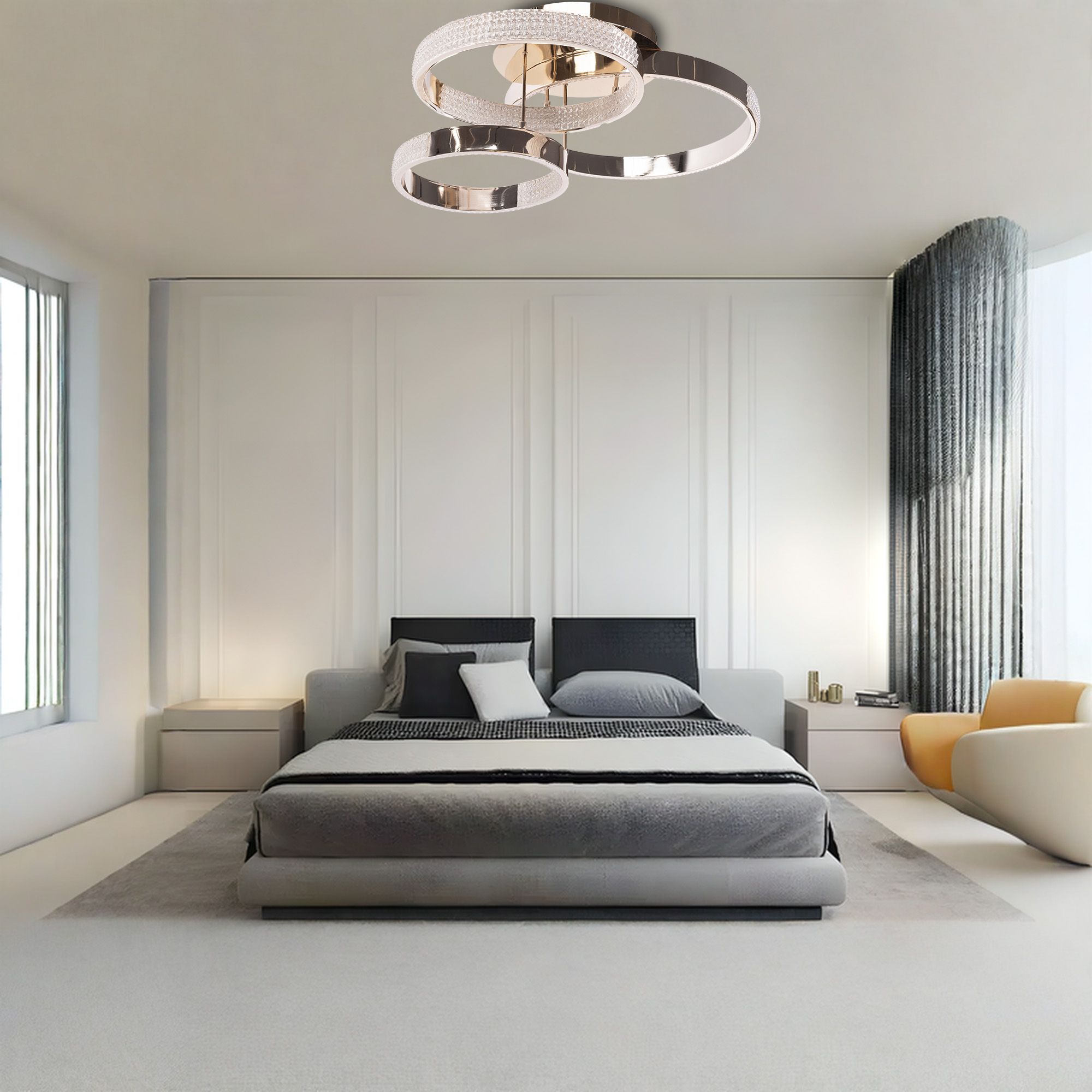 Lustre Plafonnier TooLight APP601-C – 4 Lampes E14, Métal Et Verre, Couleur Or | Pour Salon, Chambre, Couloir, Design Moderne
