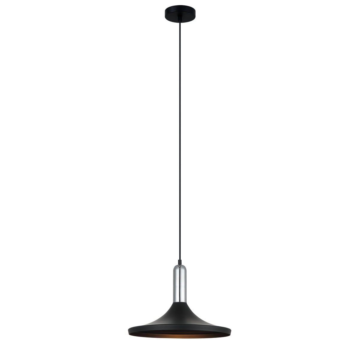 Lampa wisząca Lusty czarna 1xE27x60W metal wym:110x36x36cm IP20 Italux