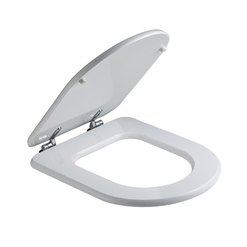 Tavoletta wc dedicata Dolomite Clodia in legno rivestito bianco con cerniere - 2