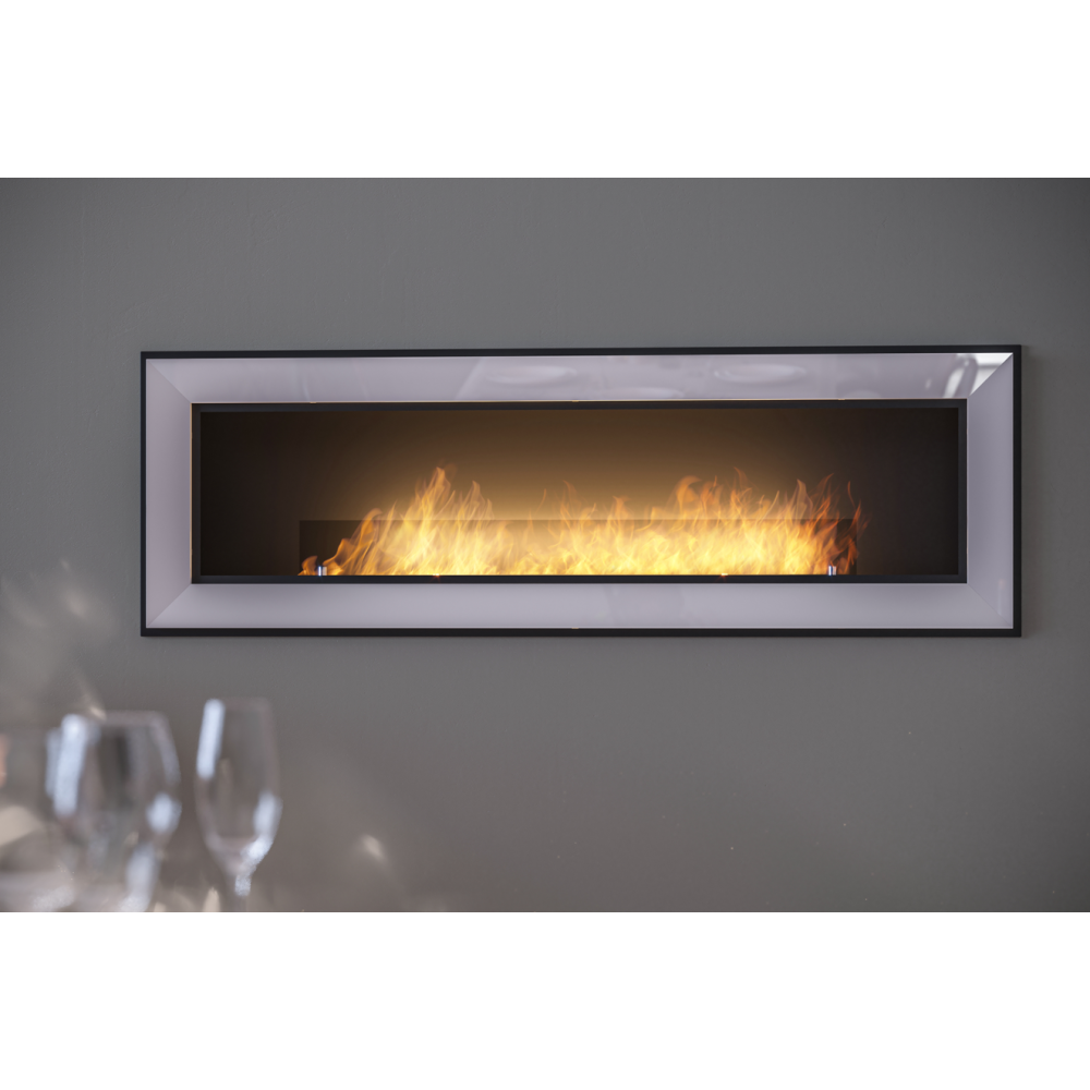 Chimenea de bioetanol Frame 1500 White SimpleFire empotrada con cristal - 6