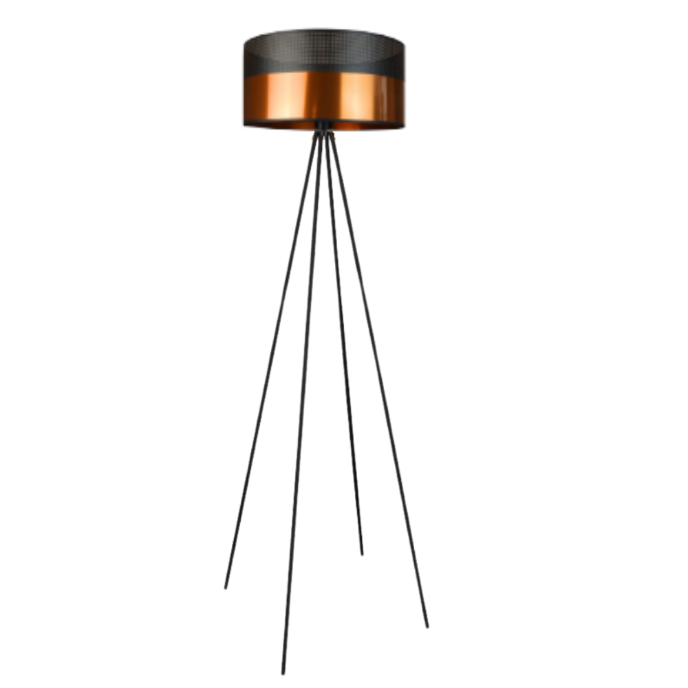 Lampa stojąca podłogowa trójnóg z abażurem walec SOLARIS