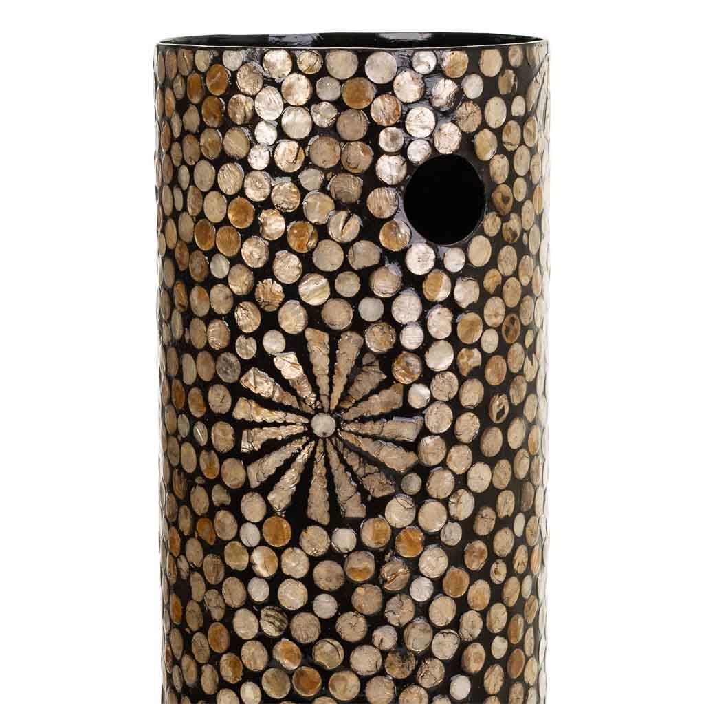 Porte-parapluie en nacre noire et dorée, D20 x H56 cm - 3