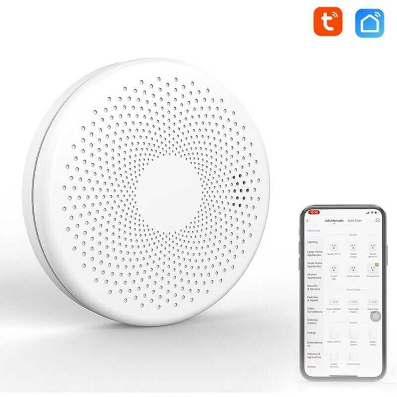 Inteligentny czujnik dymu i tlenku węgla - Wifi 2 w 1 - Czujnik gazu CO z dźwiękiem - Funkcja alarmu ze światłem stroboskopowym
