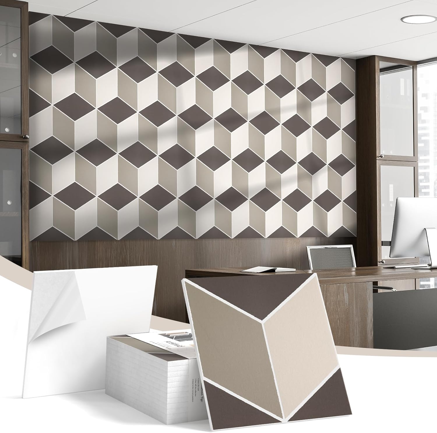 12 profesjonalnych paneli akustycznych 3D - samoprzylepne 30x30 cm - dekoracyjna izolacja akustyczna - do ścian studyjnych i sal konferencyjnych