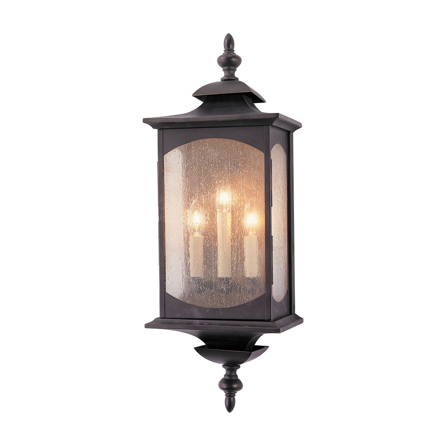 Lámpara de exterior de pared grande 63,8 cm de altura ip44 en bronce 3x e14 luz terraza entrada