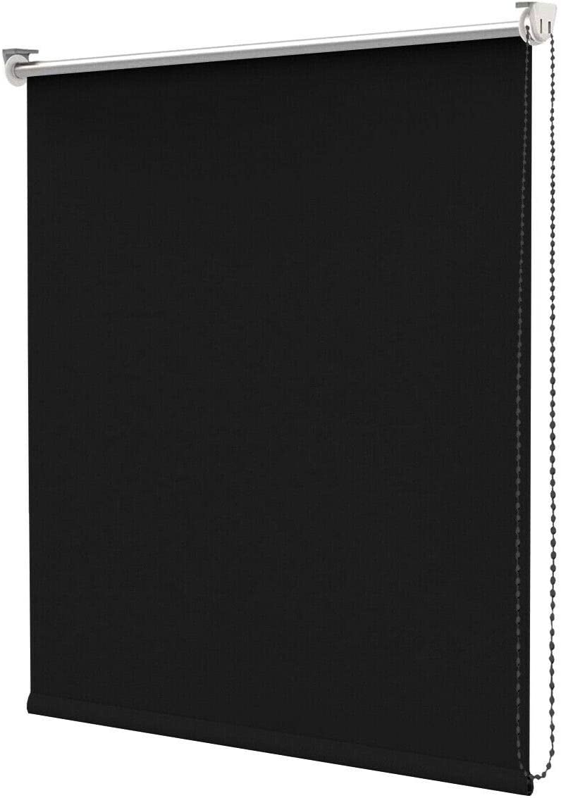 Estor enrollable cortina para puerta ventana hogar oficina pared techo negro 200x180cm