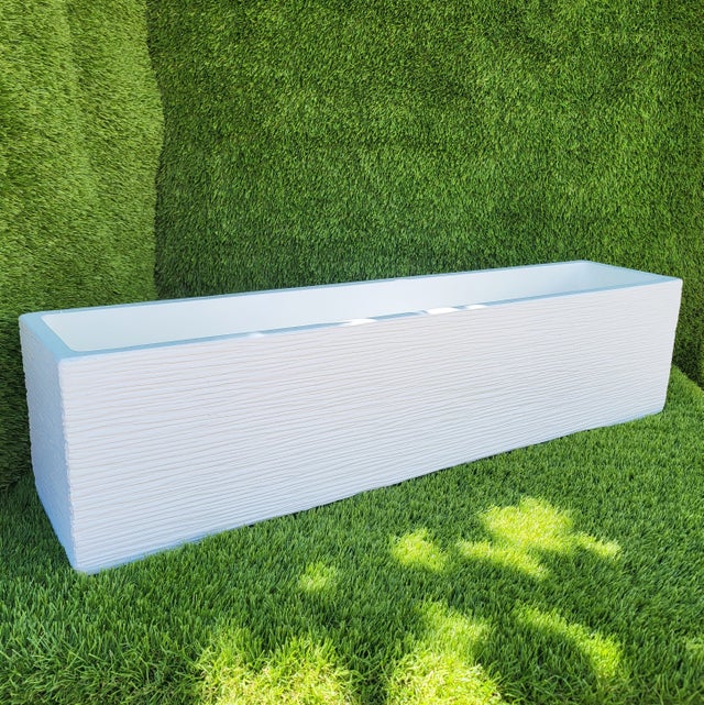 Vaso Pacífico 80x17x19cm. Concreto Pedra leve branco