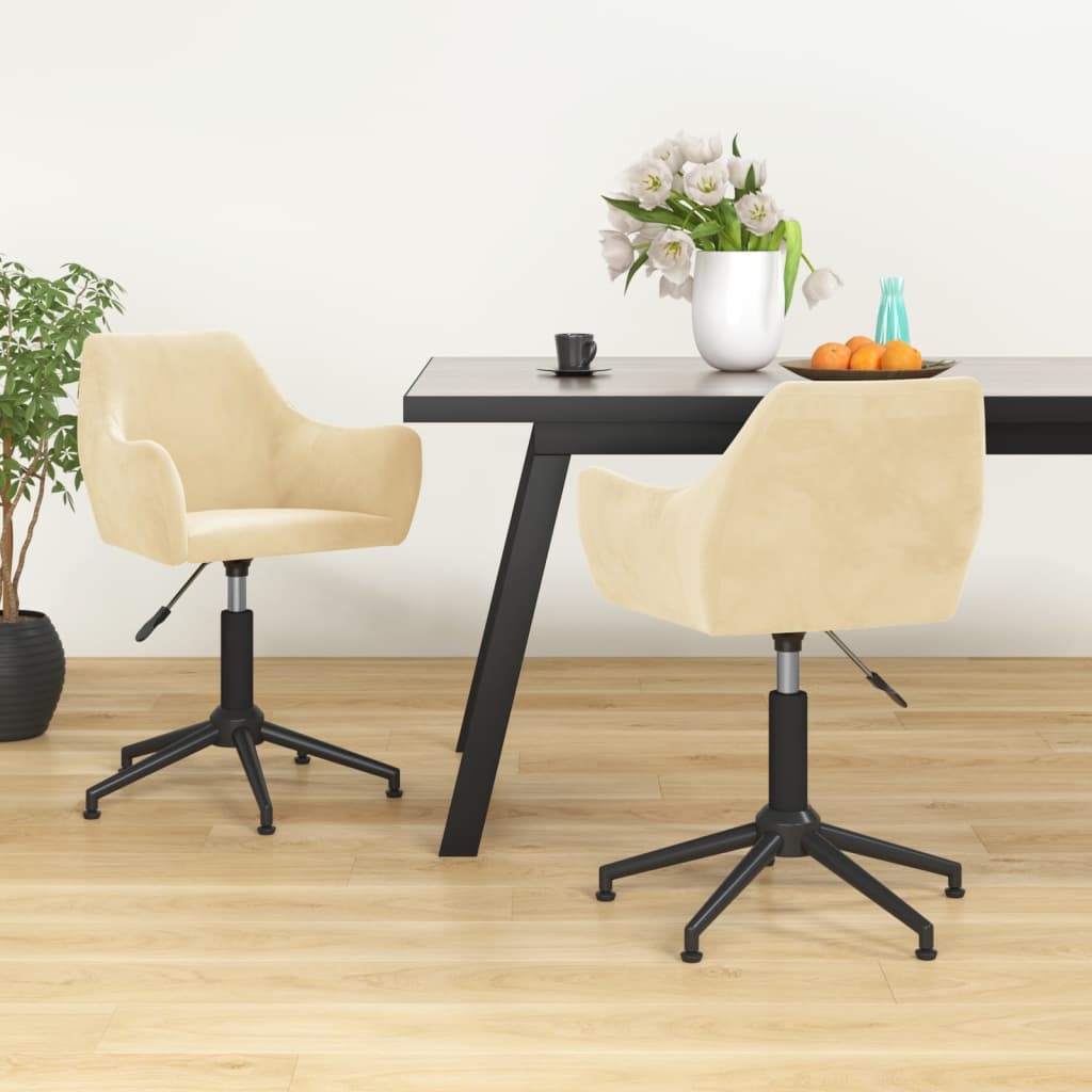 WISFOR Sedie da pranzo imbottite in velluto, beige (Set di