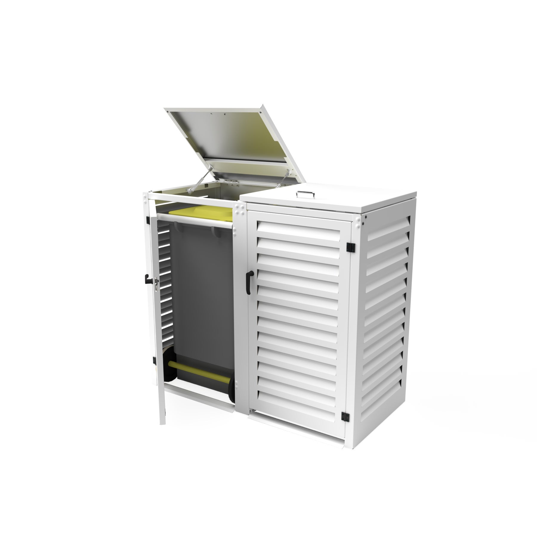 Cache Poubelle Double Spécial Copropriété (3mm) en Aluminium ...