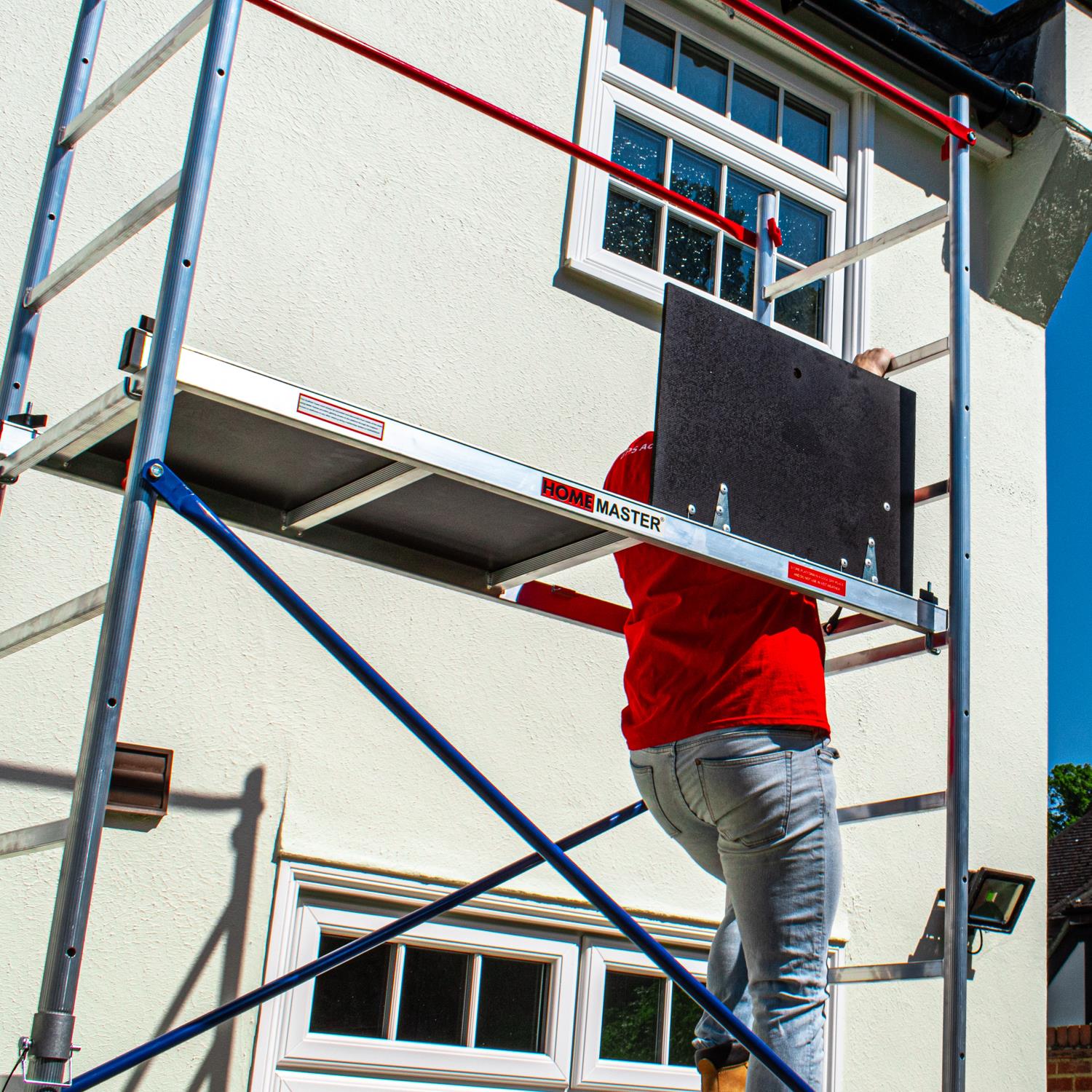 Home Master Échafaudage Mural Aluminium - 150 kg - Montage rapide - Plateforme avec porte - 5 m - 3