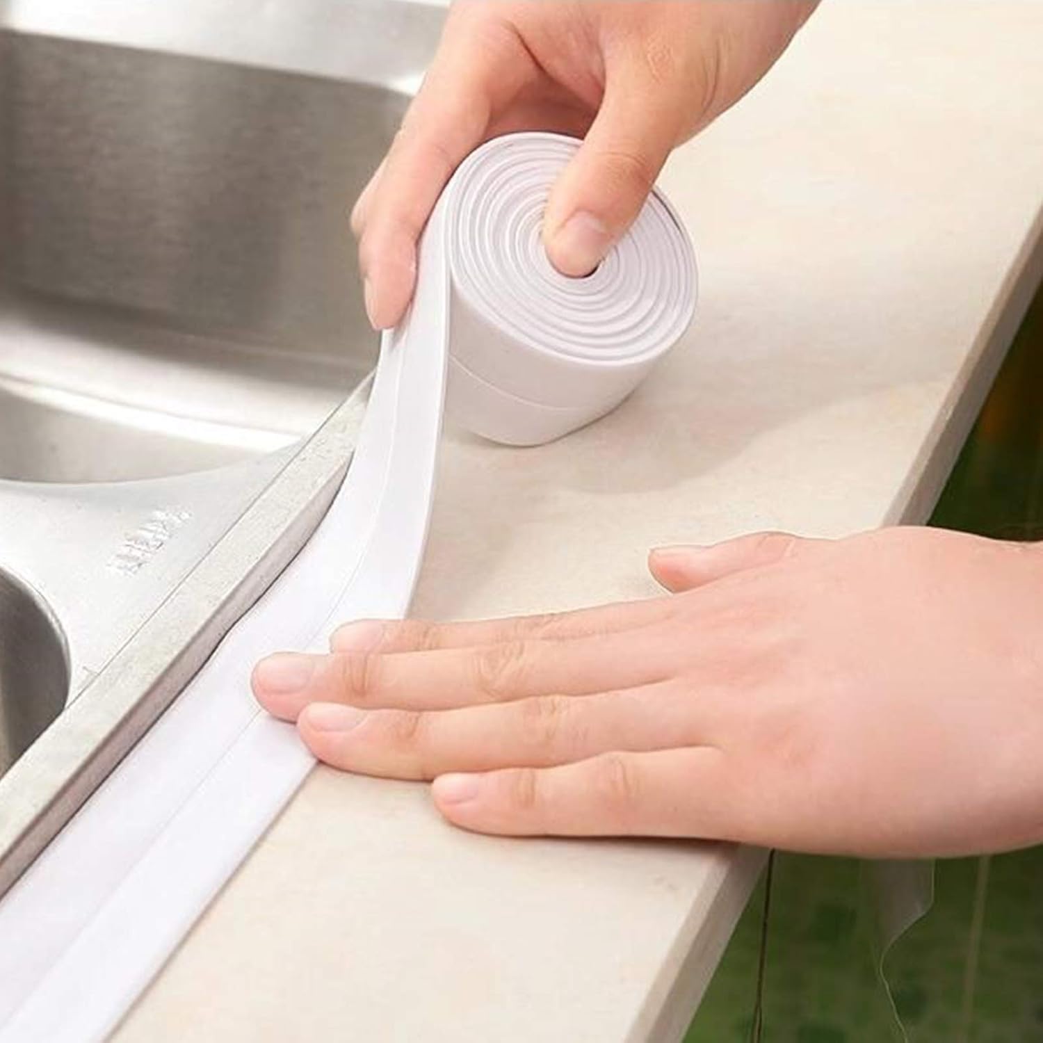 Junta Autoadhesiva De Silicona Para Mamparas De Ducha, Estanca, Para Separación En Seco Y Húmedo, Para Cocina, Baño (100 Cm, Blanco