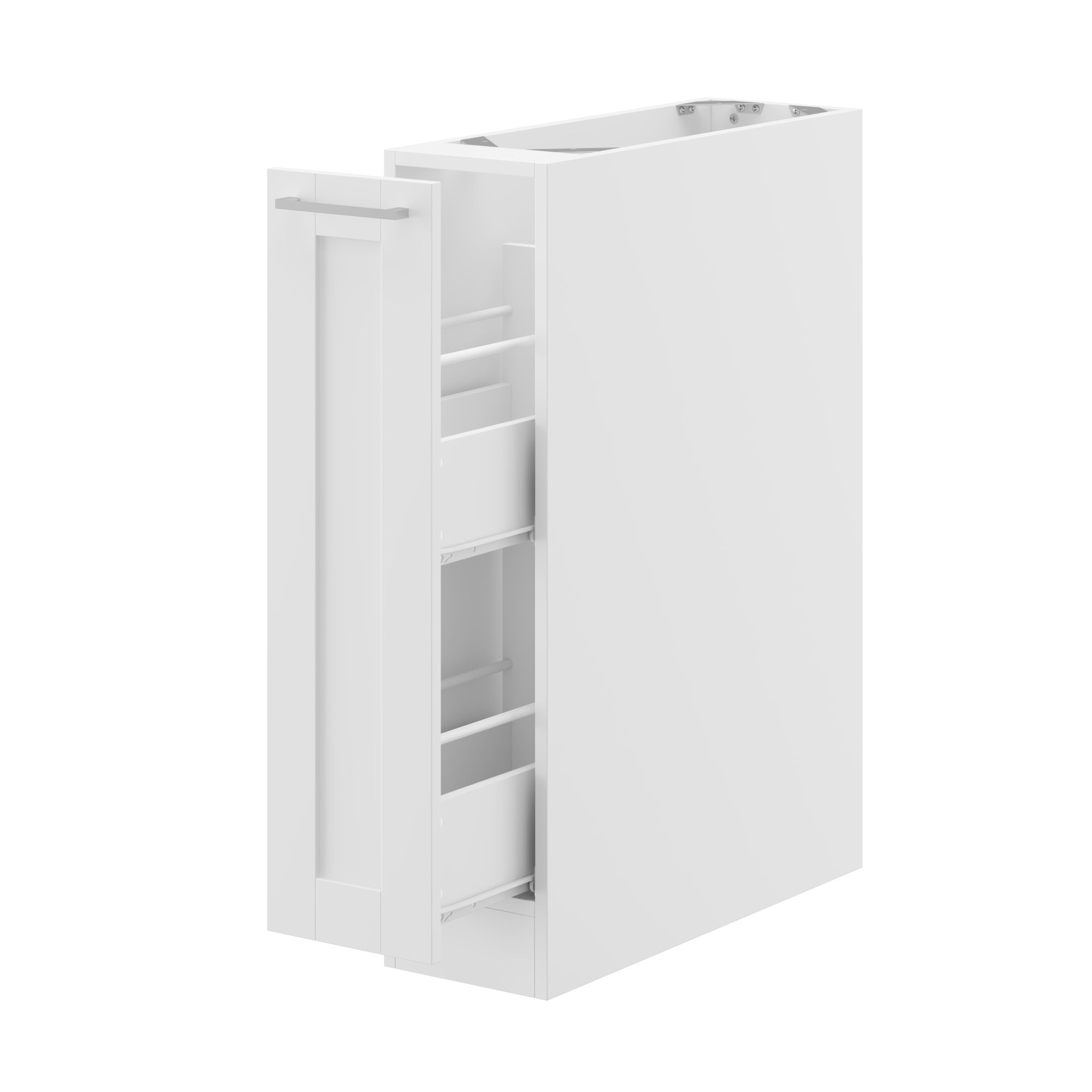 Meuble Bas de Cuisine Élément Bas de Cuisine sans PT, avec tiroir et étagères, 20 x 61.5 x 81.5cm, Blanc - 2