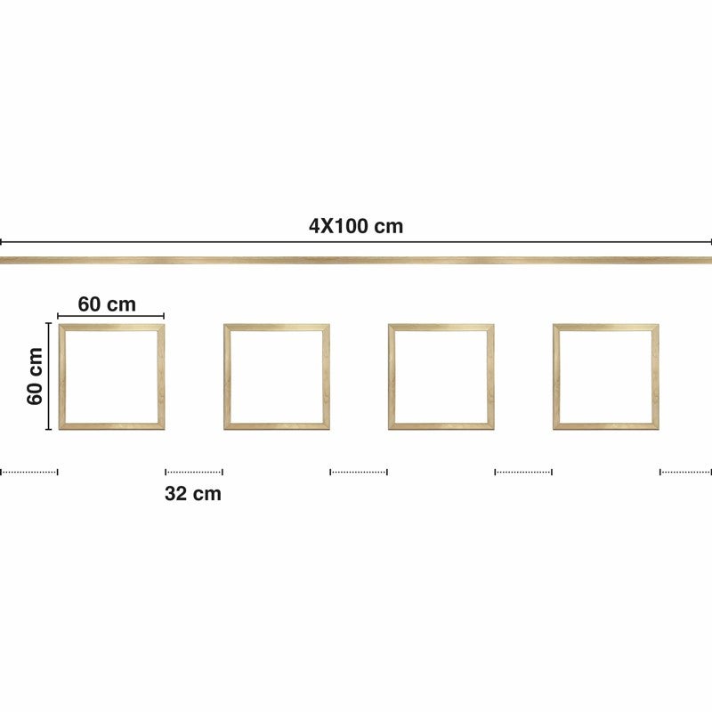 Moulures murales en bois décoratives en kit de 4 cadres - Florine - 4 mètres - Faciles à coller et prêtes à peindre - Fabrication française - 3