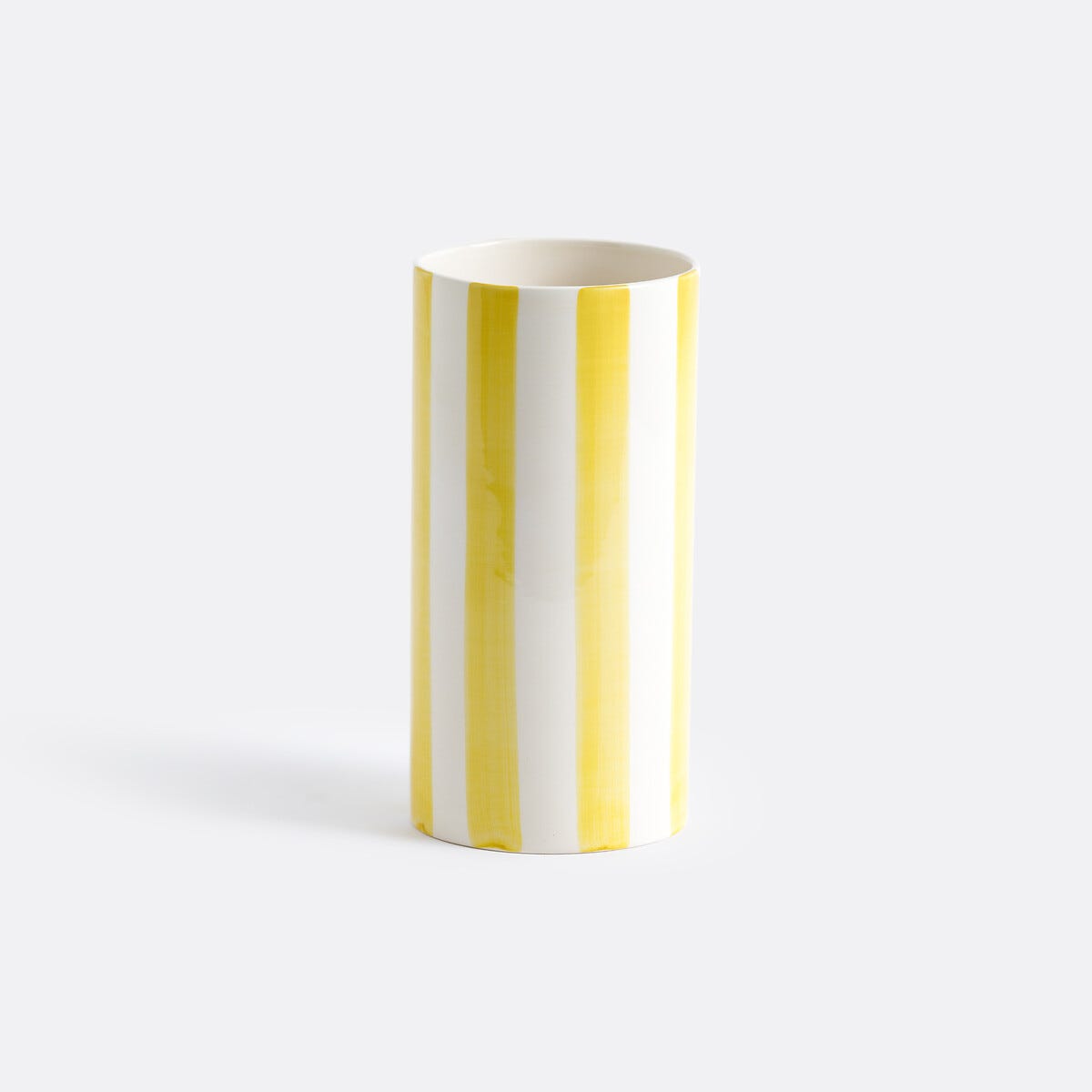 Jaoma Vase en céramique à rayures, H25 cm, Jaoma - Jaune - taille unique ...
