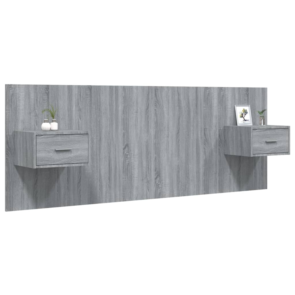 VidaXL Testiera Moderna Con Contenitore E Luci LED – 180x98 Cm, Rovere Sonoma, Scaffali E Porte USB