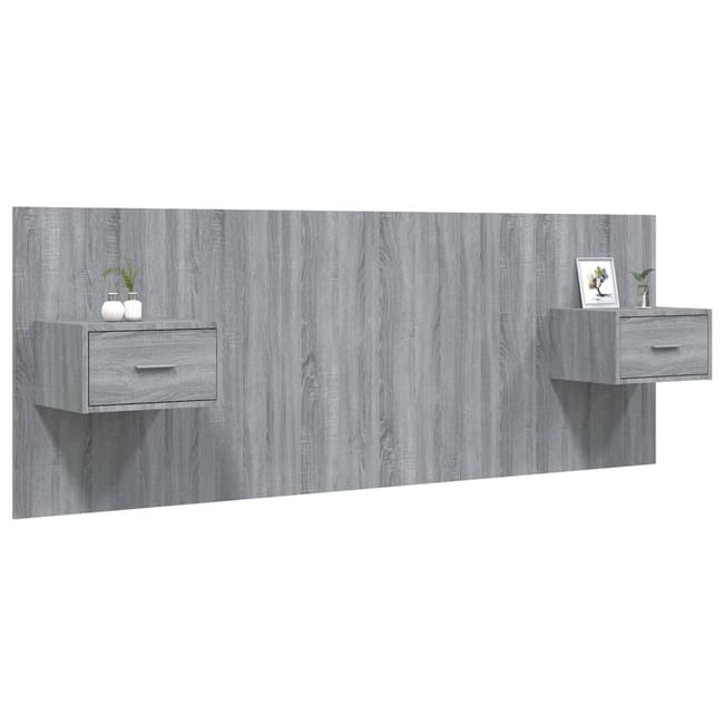 VidaXL Testiera Moderna Con Contenitore E Luci LED – 180x98 Cm, Rovere Sonoma, Scaffali E Porte USB