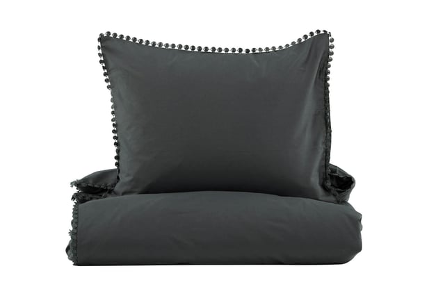 Livia parure de lit 1 ensembles 200x150cm anthracite.