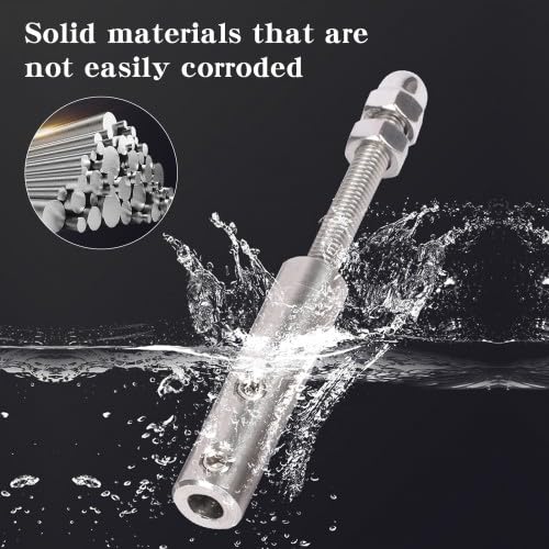4 Pièces Tendeur Cable Inox, Métallique Terminal À Vis pour Cable Inox 4mm, Vis de borne de câble métallique, En acier inoxydable - 4