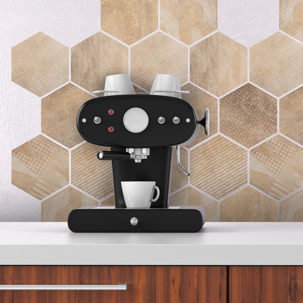 Adesivo piastrelle esagonali legno stagionato - Sticker adesivo - adesivi murali - 28stickershexagones15x13,5cm - 3