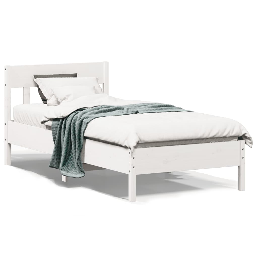 Erst-Holz Letto Singolo 90x200 In Pino Massello Bianco | Con Doghe In Betulla Curve | Portata 120 Kg | 60.64-09WFL