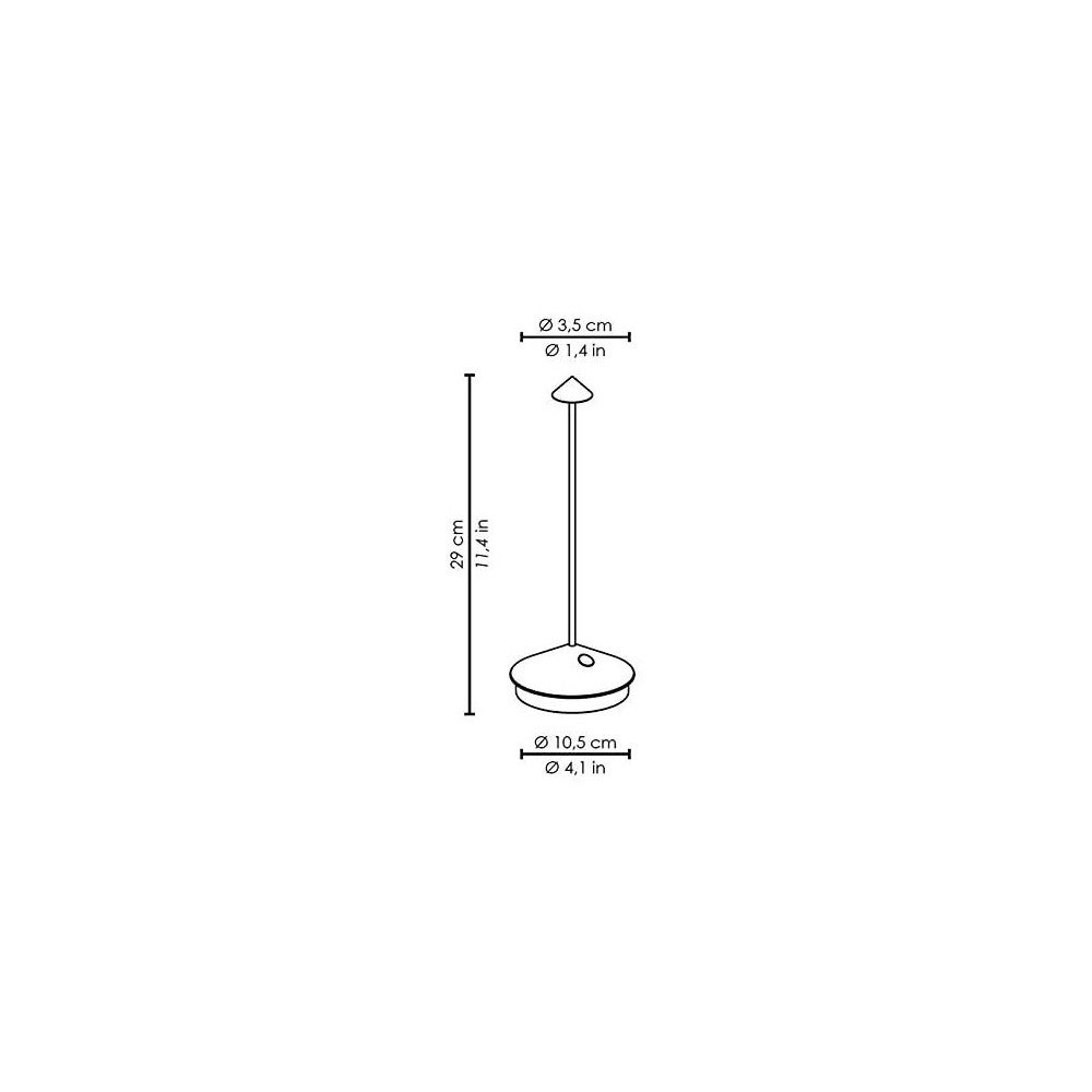 Lampada a led da tavolo Pina Pro Corten ricaricabile e dimmerabile senza fili Zafferano 2200-2700-3000K - 2