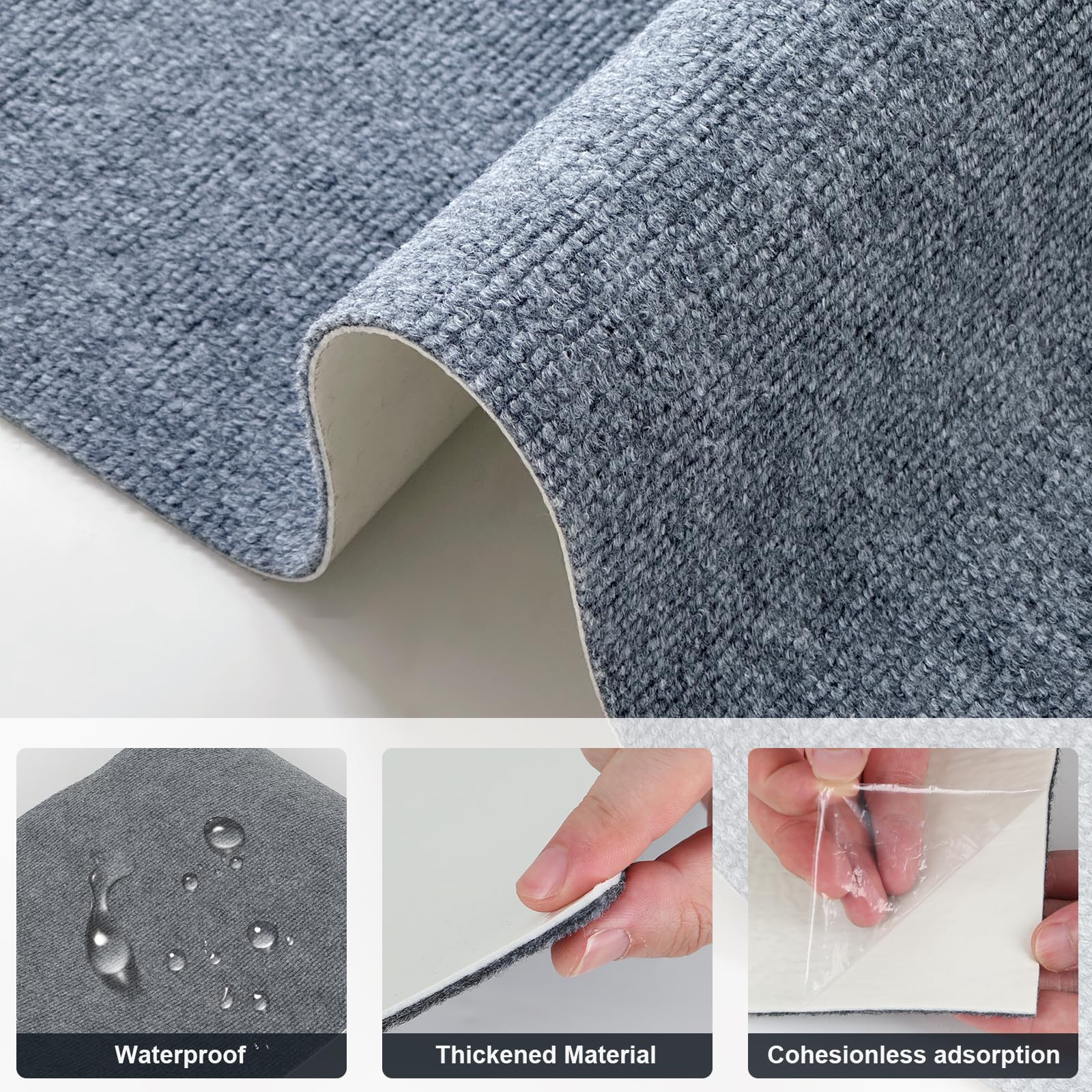 MINICLOSS Tapis d'escalier autocollant , tapis découpable et réutilisable, tapis adhésif pour le bureau et la maison (kaki) - 7
