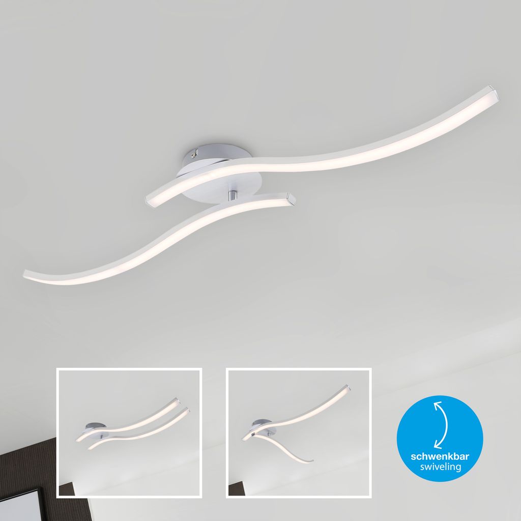 Plafonnier LED BRILONER LEUCHTEN GO, 9 W, 700 lm, IP20, couleur aluminium, métal-plastique, 78,2 x 12 x 11 cm - 7