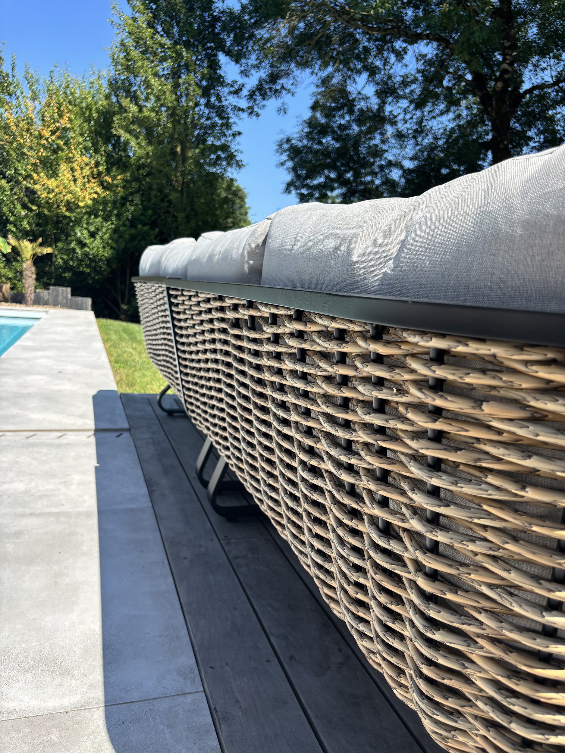 Salon de jardin bas en aluminium (6 places) KUMLA - DCB GARDEN | Leroy ...