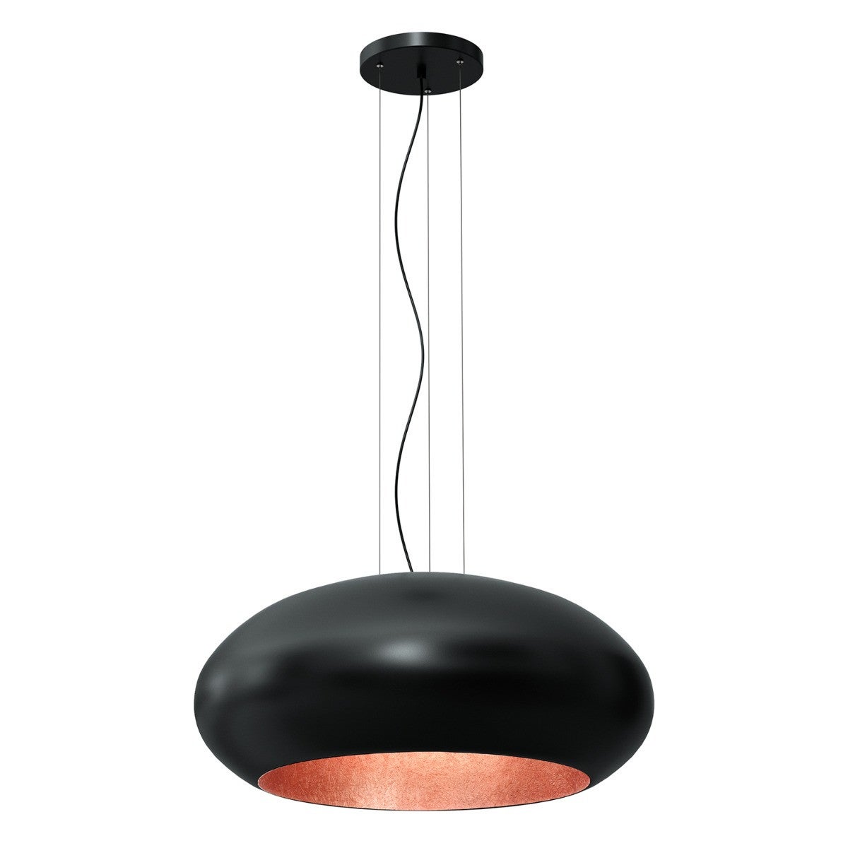 Lampa wisząca Compo czarny mat-miedziana 1xE27x15W wym: 130 x 70 x 70 cm kompozyt Luminex