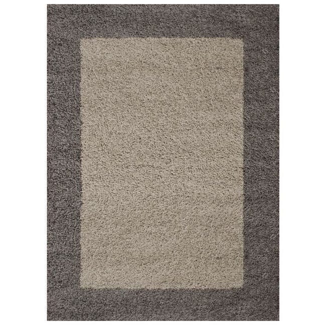 SHAGGY - Tapis à Bordures - Taupe 300 x 400 cm | Leroy Merlin