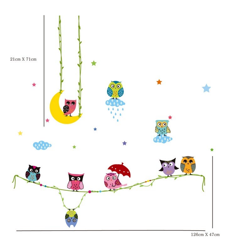 Adhesivo amigos buhos - Sticker adesivo - adesivi murali - - 5