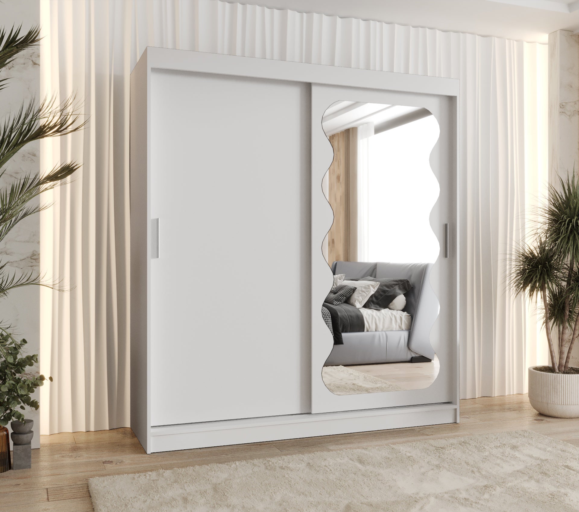 Szafa przesuwna garderoba SPOTI 180 x 62 x 200 cm Biały - 2