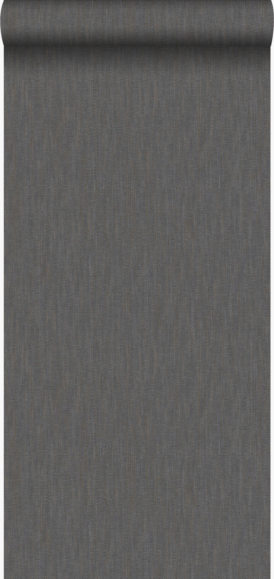 Papel pintado fibra vegetal en efecto lino marrón oscuro - 53 cm x 10.05 m - origin wallcoverings