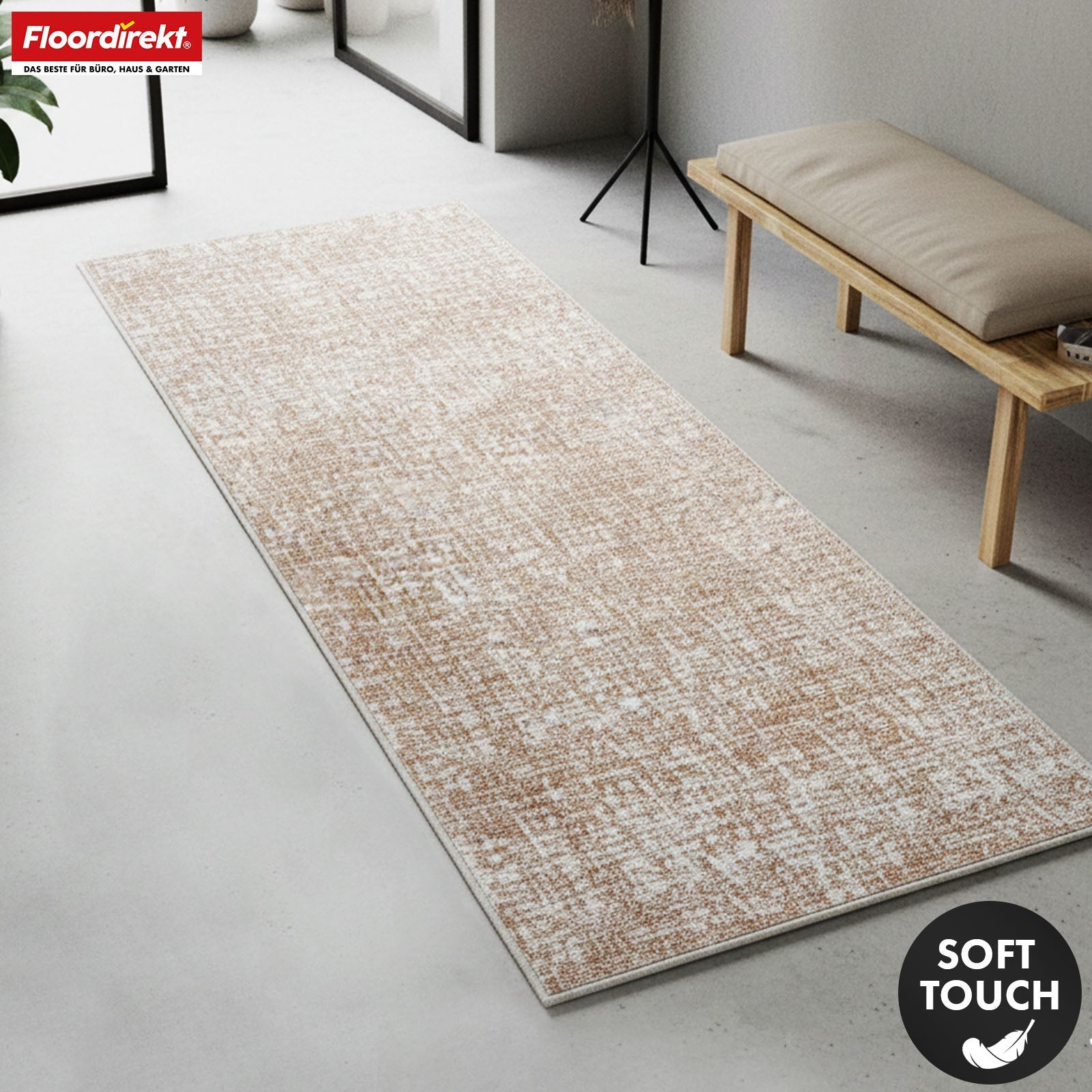 Tapis couloir Tessaro style et confort à chaque espace de vie, Beige, 80 x 400 cm - 3