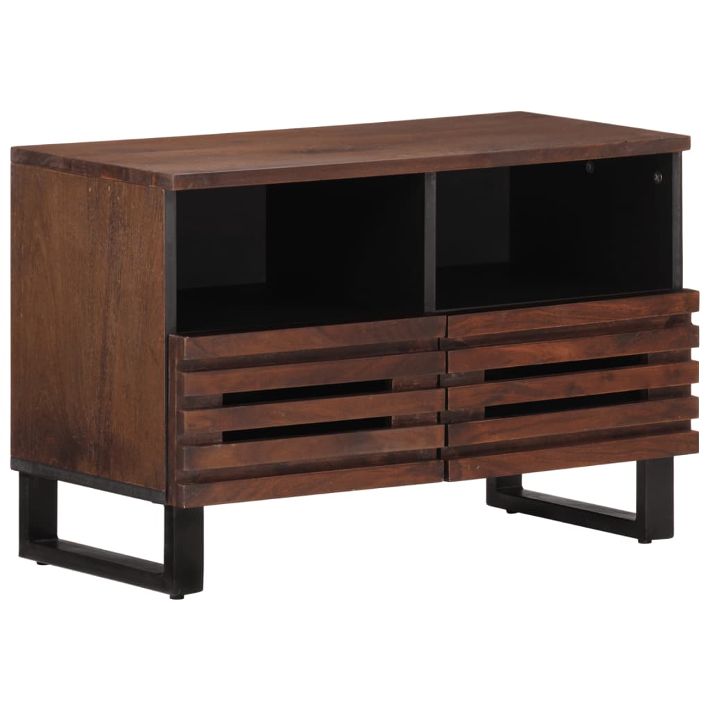 Móvel de TV em madeira de mangueira maciça castanha 70x34x46 cm - COMFORTXL - 2